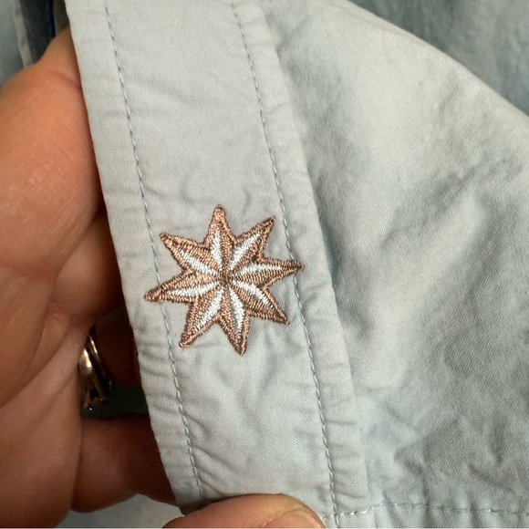 Thaddeus |  Men's Light Blue Casual Button Down Shirt with Reinforced Elbows - Picture 5 of 9